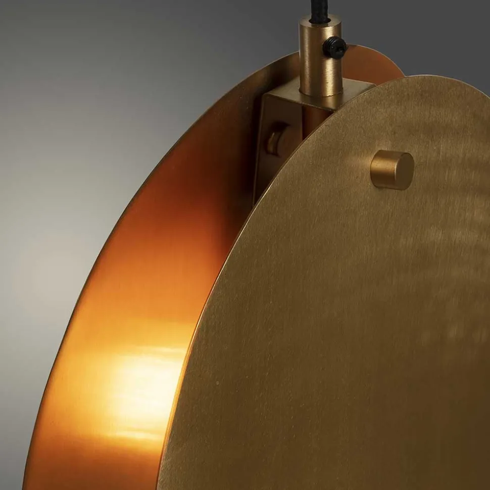 Hängeleuchte in Messing - ovale Metallscheiben - Cartoon