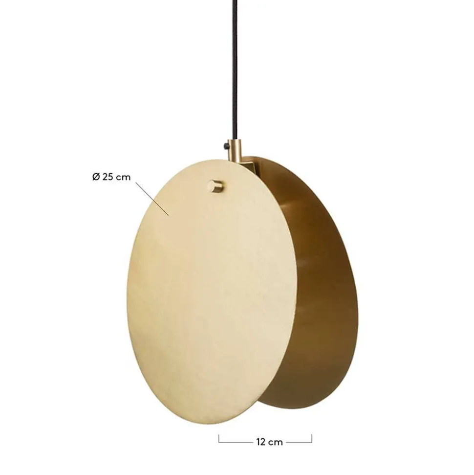 Hängeleuchte in Messing - ovale Metallscheiben - Cartoon