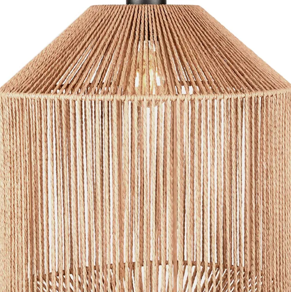 Hängeleuchte in Natur mit Schwarz - Keuna