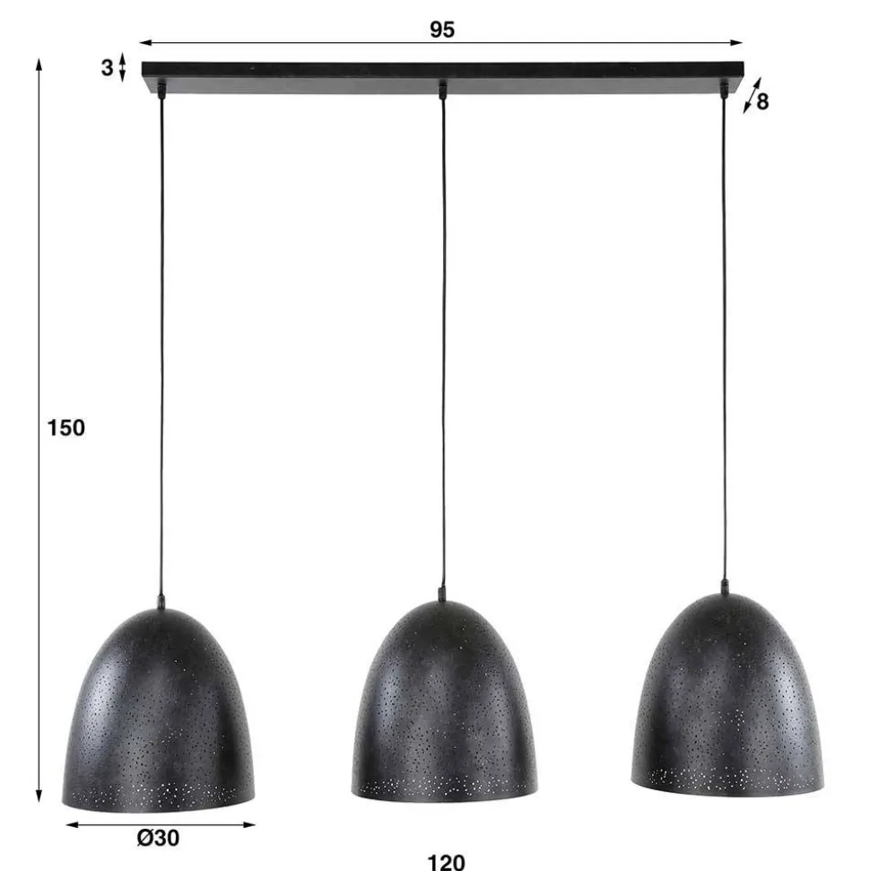 Hängeleuchte mit drei Metallschirmen - Catron