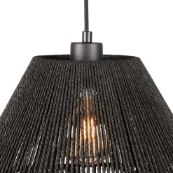 Hängeleuchte mit Jute Schirm in Diamant Form - Pandau