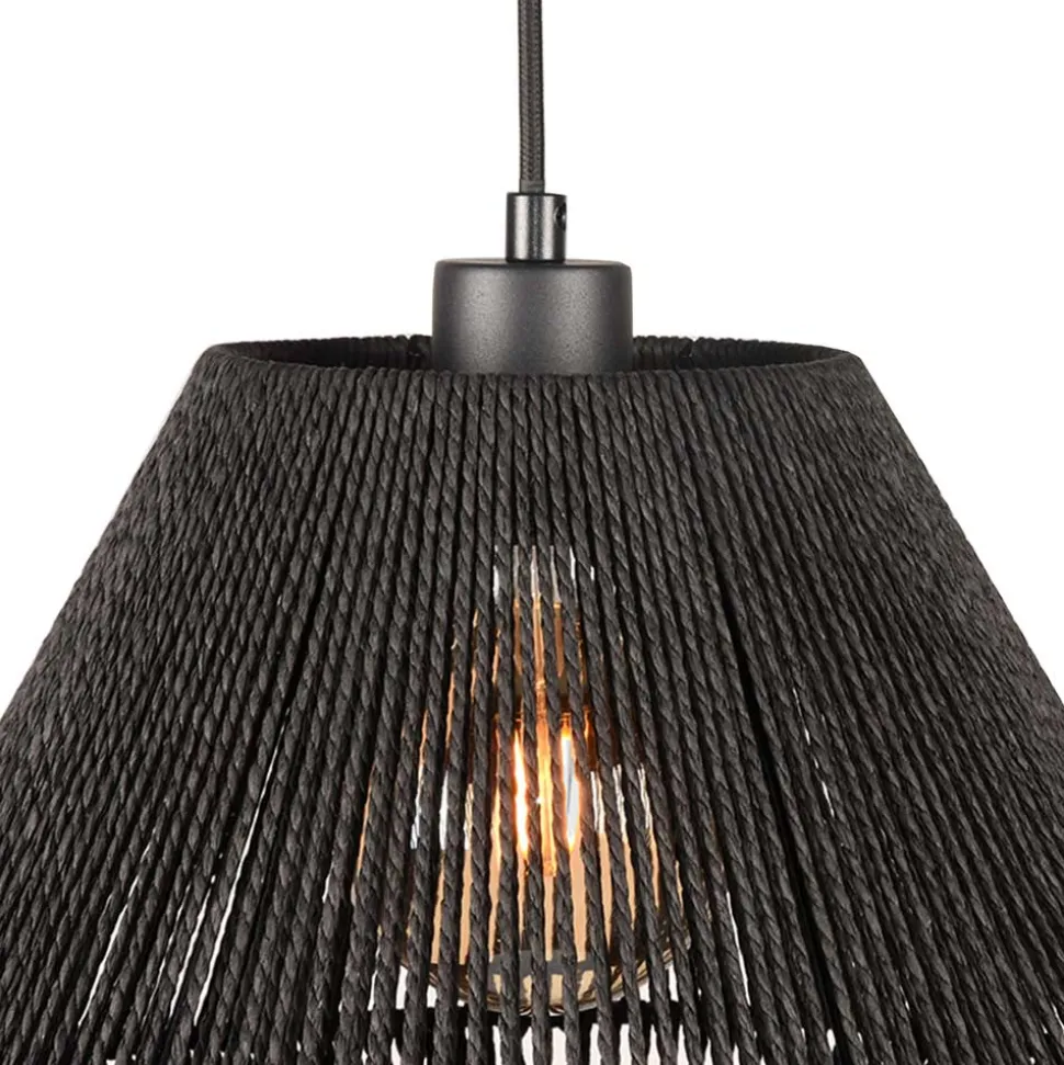 Hängeleuchte mit Jute Schirm in Diamant Form - Pandau