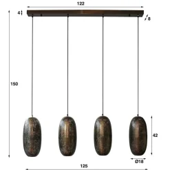 Hängeleuchte mit vier Metallschirmen - Musashi