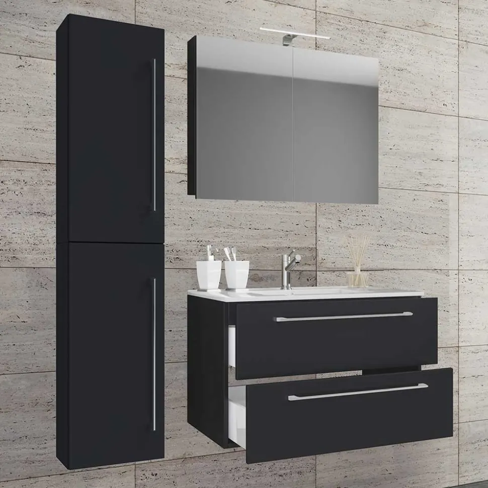 Hängende Badeinrichtung in Schwarz - Gloriella (dreiteilig)