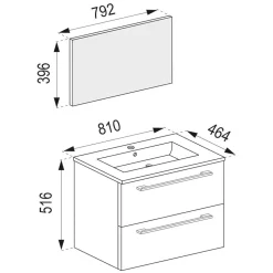 Hängende Badeinrichtung Set in Schwarz - Gloriella (dreiteilig)
