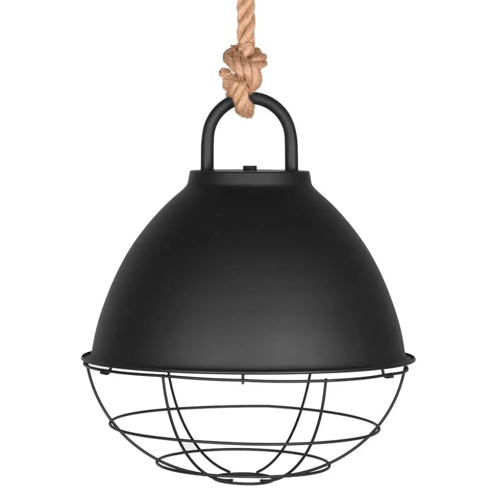 Hängende Industrial Lampe in Schwarz Metall - Rock