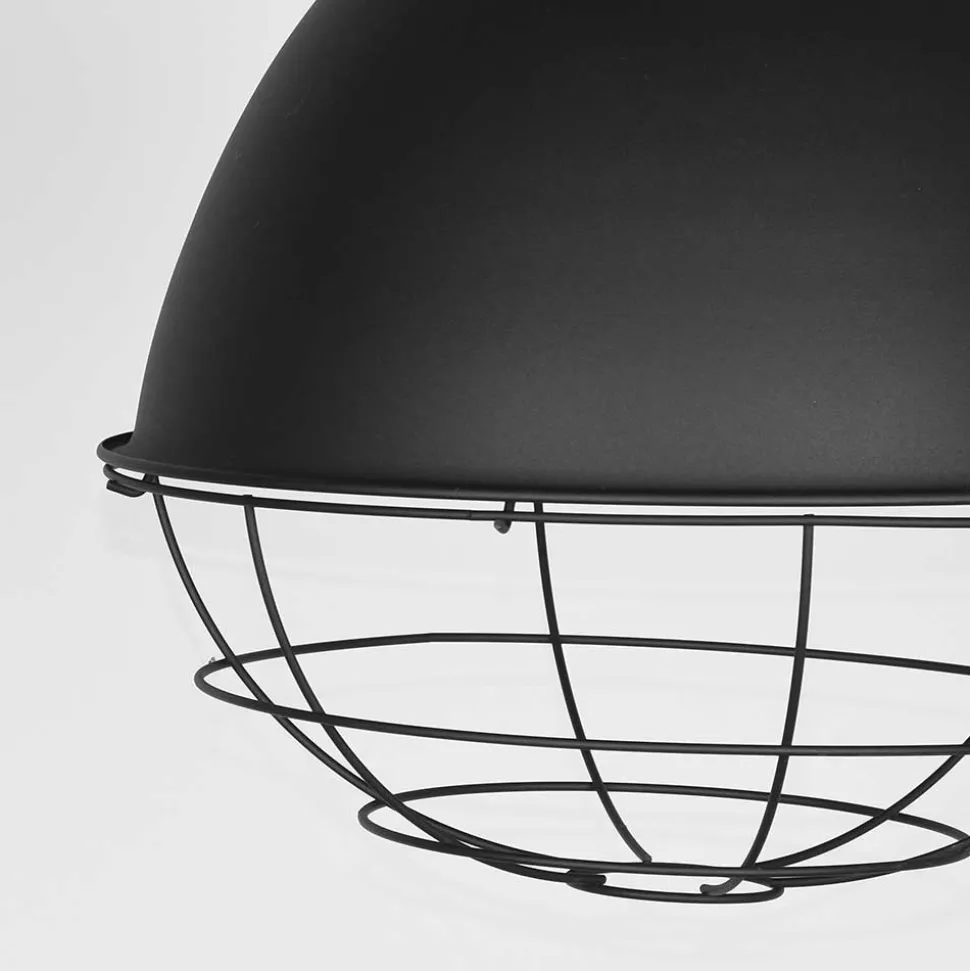 Hängende Industrial Lampe in Schwarz Metall - Rock