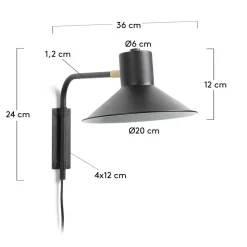 Hängende Lampe aus Metall in Schwarz - Resceta