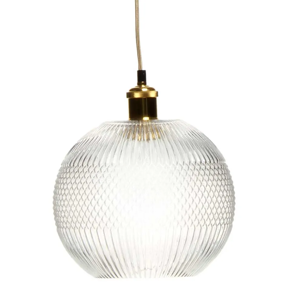 Hängende Lampe in Grau Schirm aus Glas - Marciano