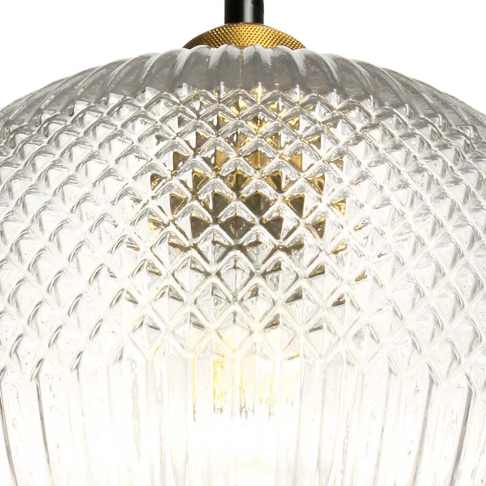 Hängende Lampe in Grau Schirm aus Glas - Marciano