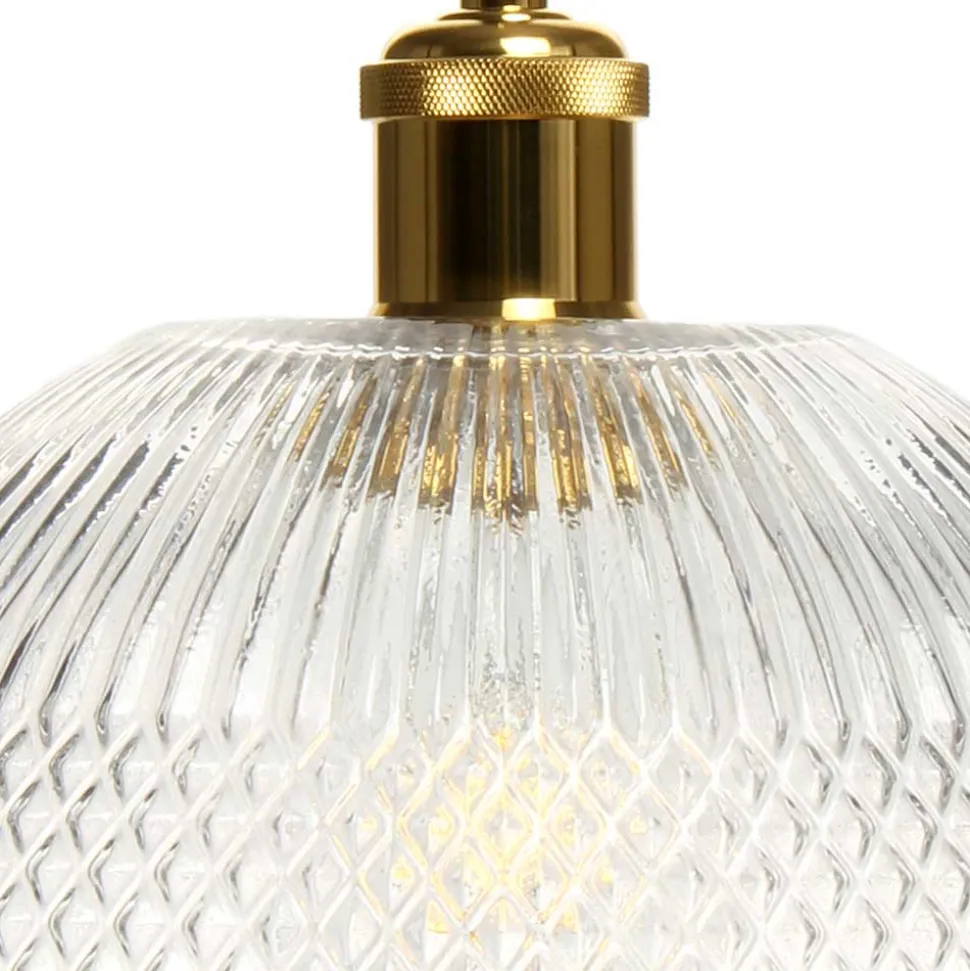 Hängende Lampe in Grau Schirm aus Glas - Marciano