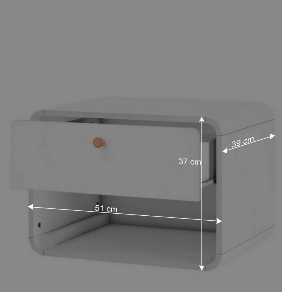 Hängende Nachtkonsole im Scandi Chic - Kolreva