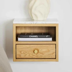 Hängende Nachtkonsole mit Fach & Schublade - Sanyra