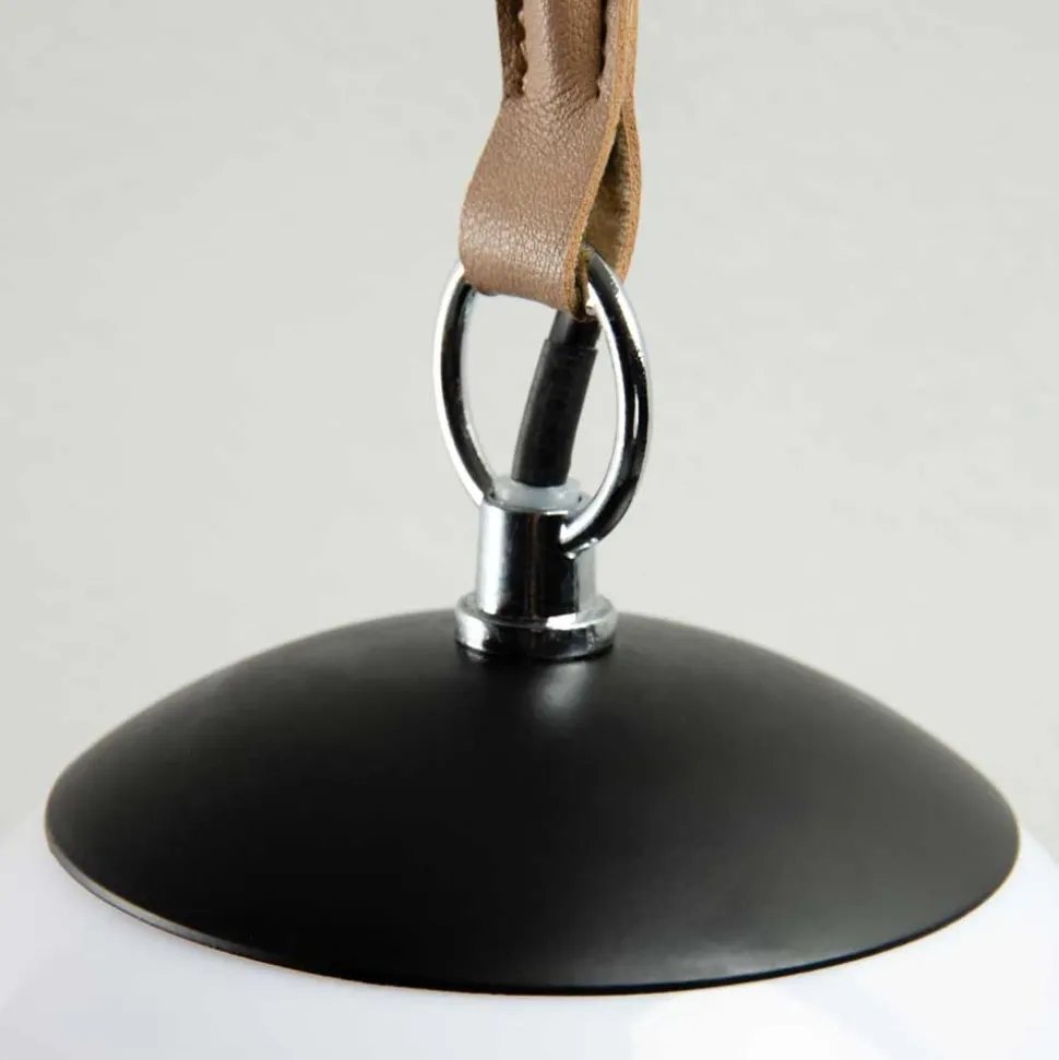 Hängende Tischlampe in Weiß Glas Kugelschirm - Nelson