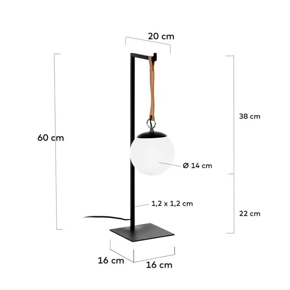 Hängende Tischlampe in Weiß Glas Kugelschirm - Nelson