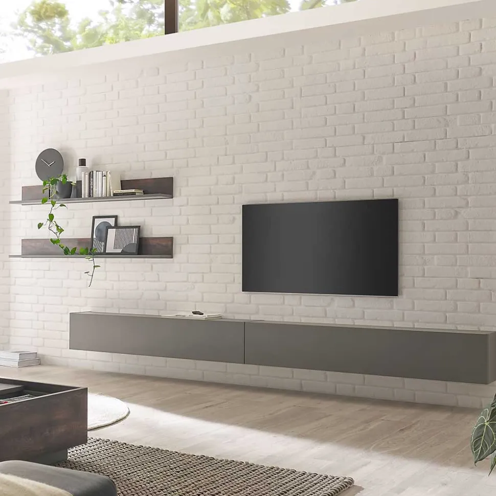 Hängende TV Anbauwand modern - Mundo (vierteilig)