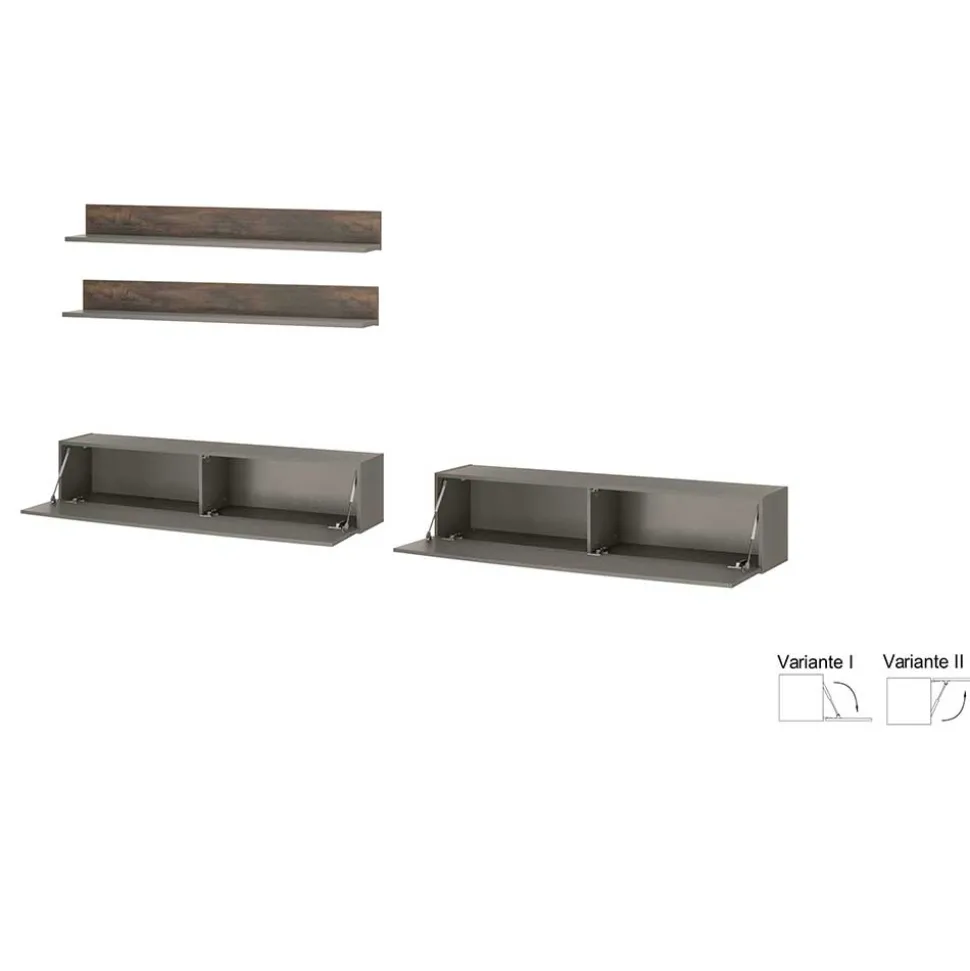 Hängende TV Anbauwand modern - Mundo (vierteilig)