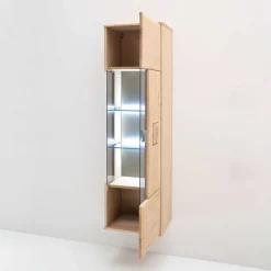 Hängende Vitrine in Eiche Bianco teilmassiv Pontros 1-türig