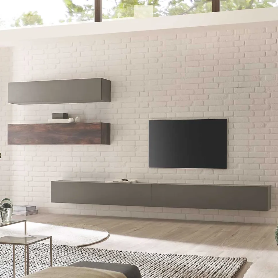 Hängende Wohnwand als Möbelset - Mundo (vierteilig)