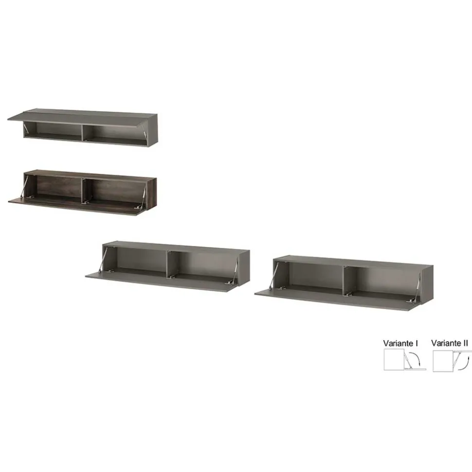 Hängende Wohnwand als Möbelset - Mundo (vierteilig)