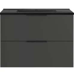 Hängender Bad-Waschtisch in Dunkelgrau - Fanito