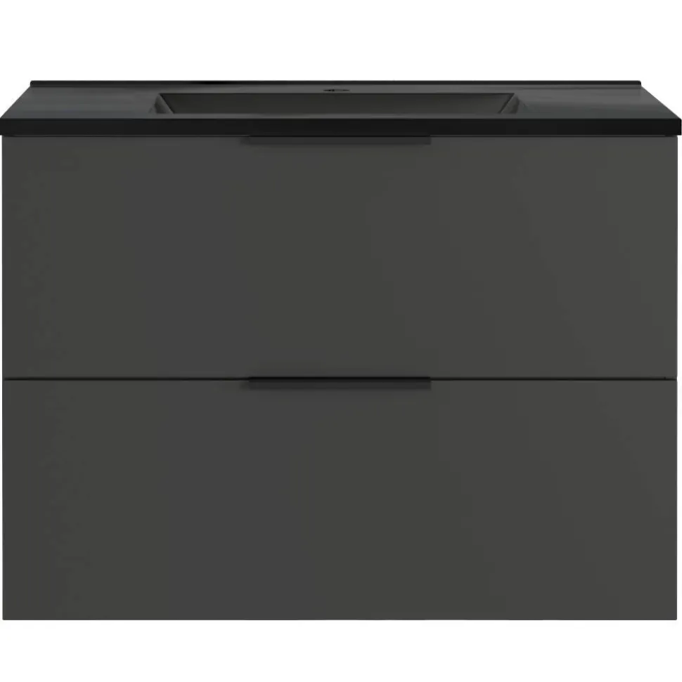 Hängender Bad-Waschtisch in Dunkelgrau - Fanito