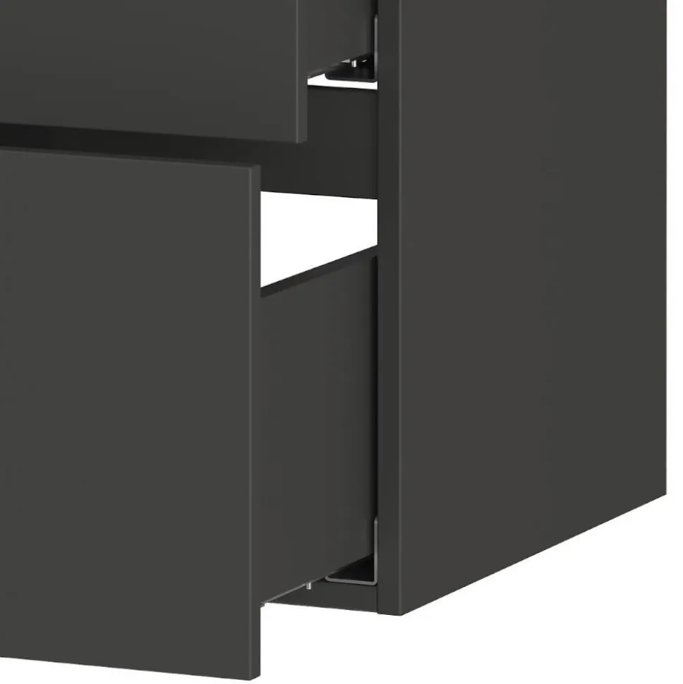 Hängender Bad-Waschtisch in Dunkelgrau - Fanito