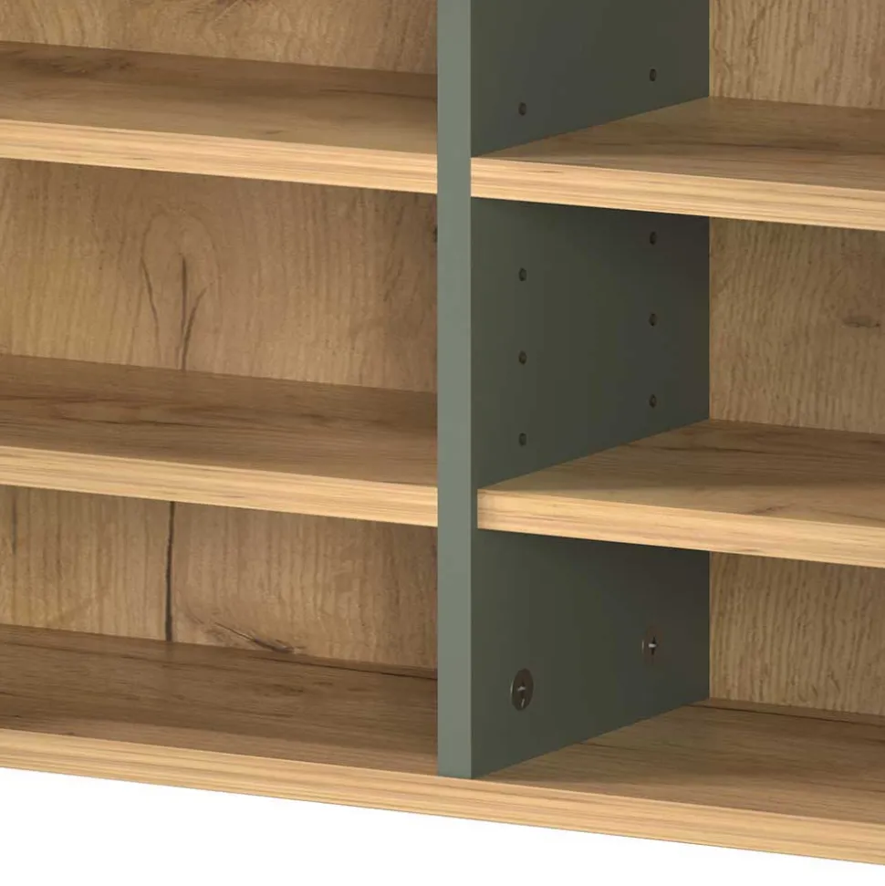 Hängender Flurschrank & runder Spiegel - Point (zweiteilig)