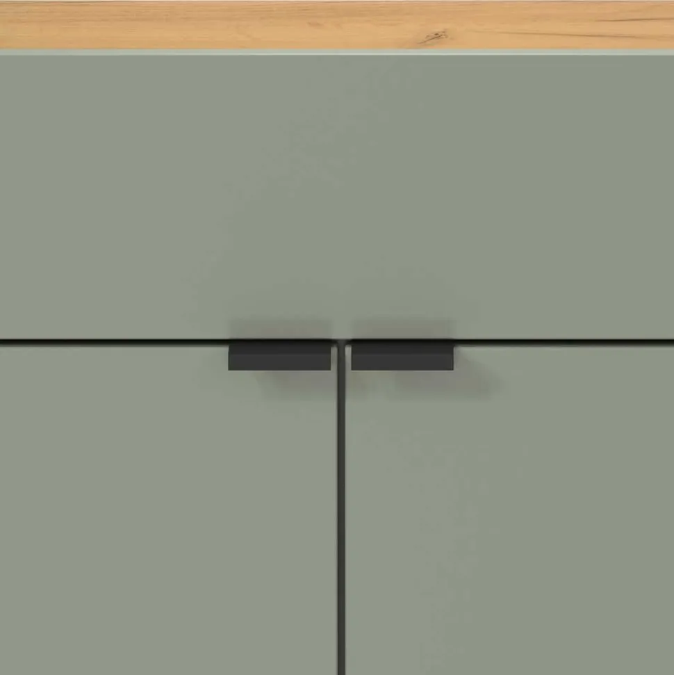 Hängender Flurschrank & runder Spiegel - Point (zweiteilig)