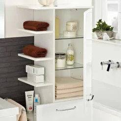 Hängender Midi-Badschrank in Weiß - Estateas