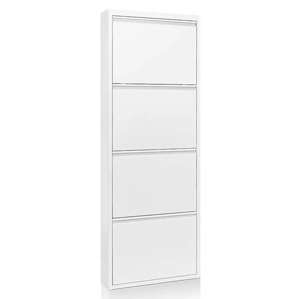 Hängender Schuhschrank Purista aus Stahl in Weiß