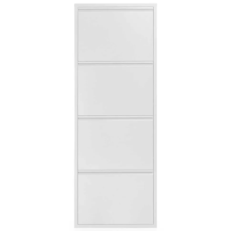 Hängender Schuhschrank Purista aus Stahl in Weiß