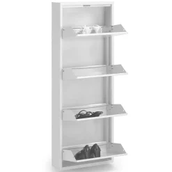 Hängender Schuhschrank Purista aus Stahl in Weiß