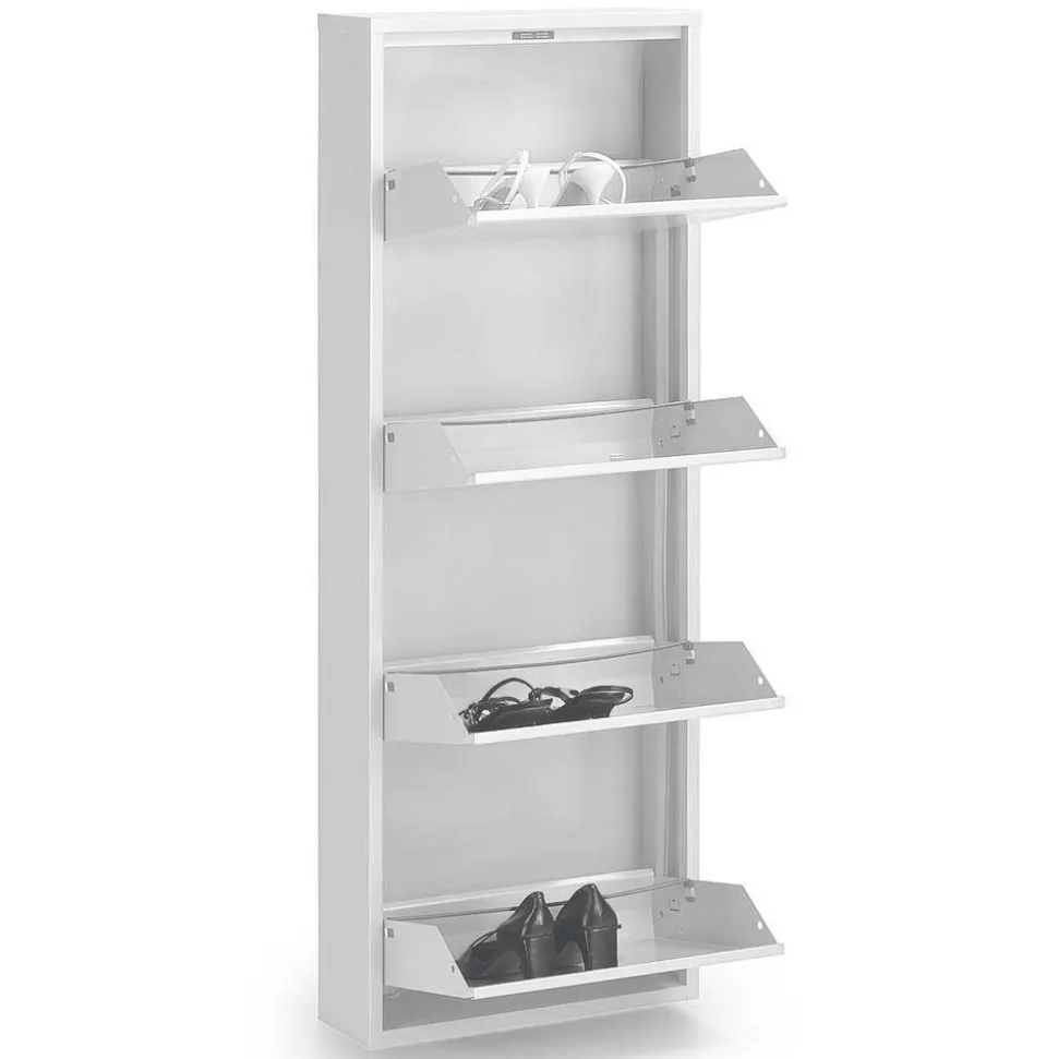 Hängender Schuhschrank Purista aus Stahl in Weiß