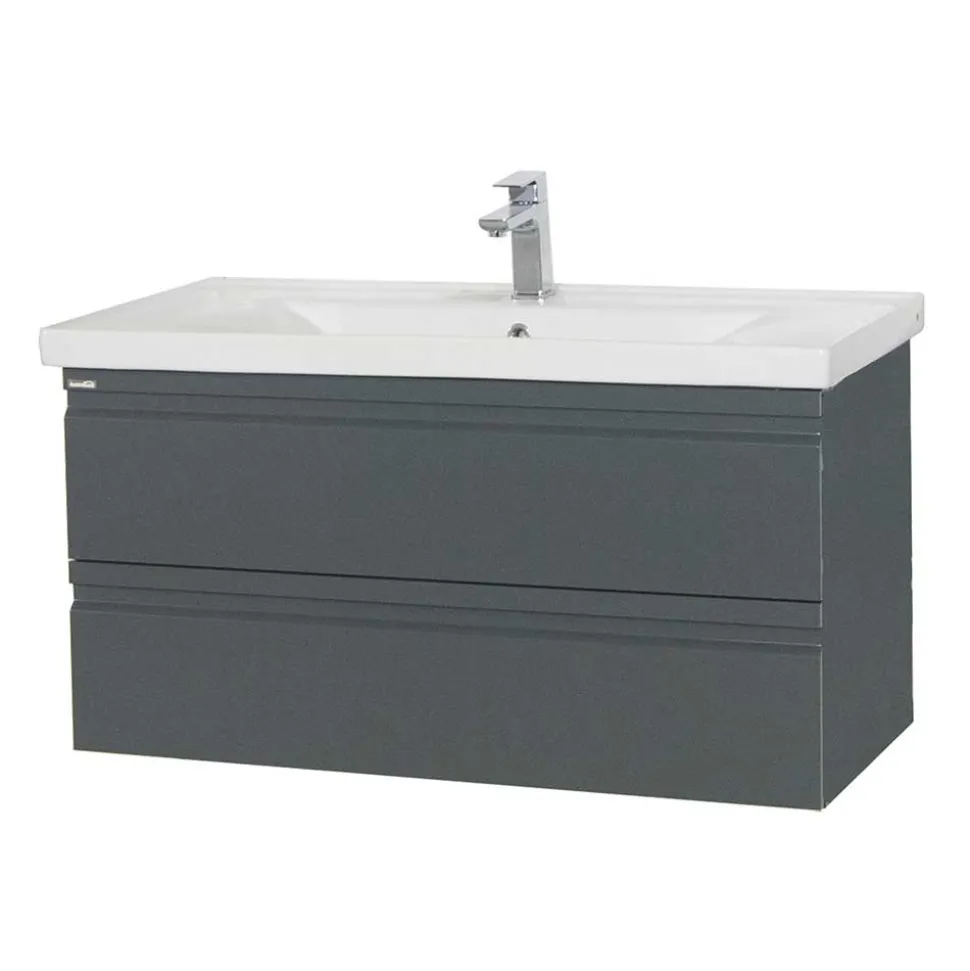 Hängender Waschtisch in Anthrazit - Idamoro
