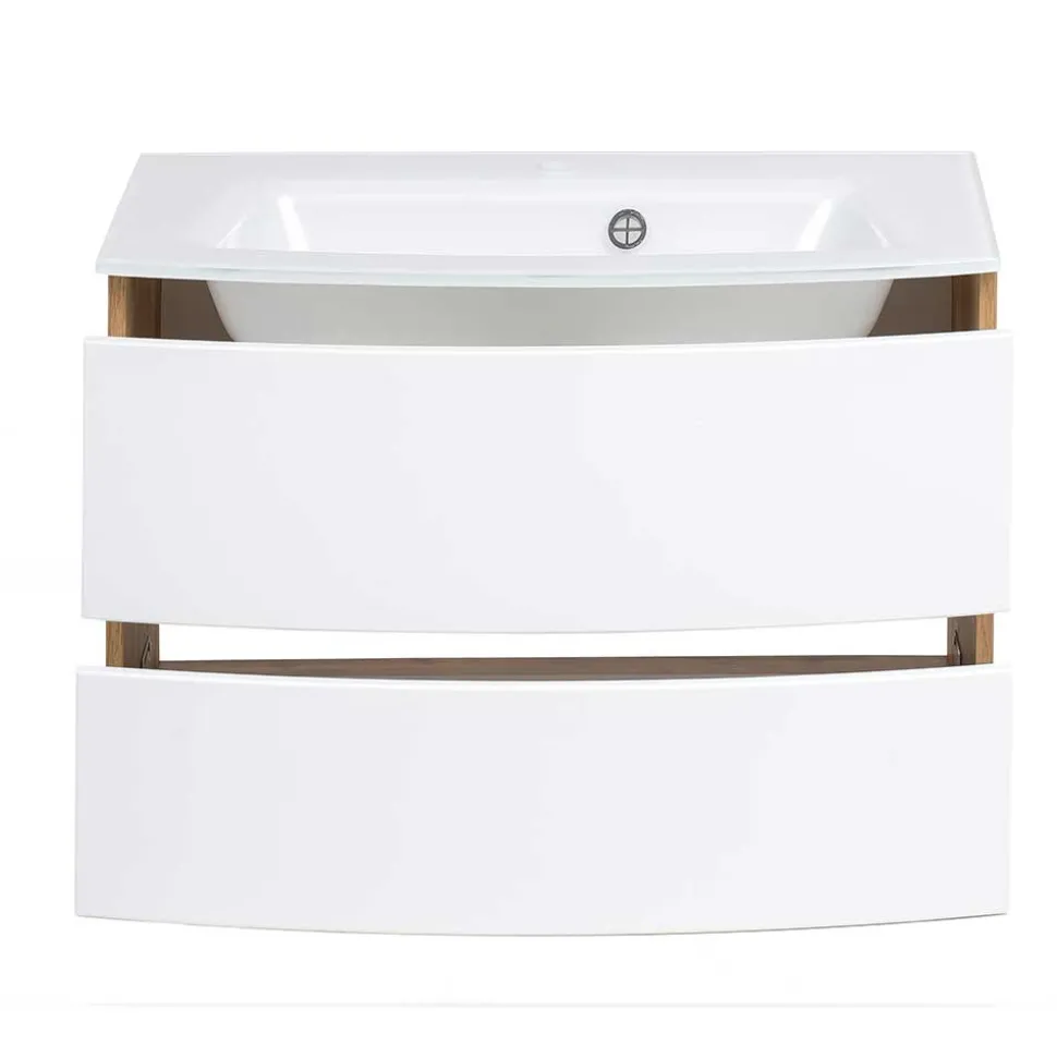 Hängender Waschtisch mit Glas Waschbecken - Neuvana