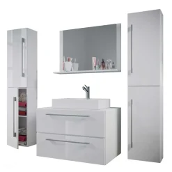 Hängendes Badezimmerset in Weiß - Ipsum (vierteilig)