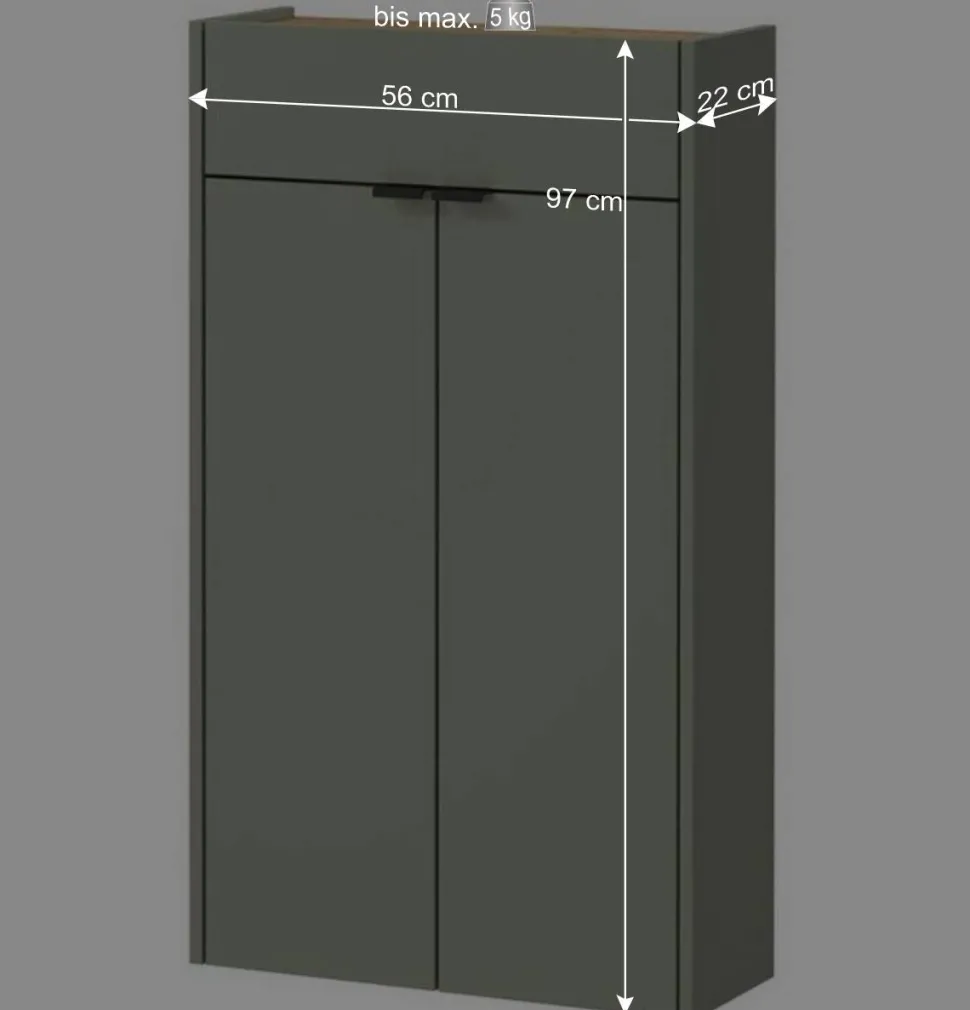 Hängendes Vertiko & runder Spiegel - Point (zweiteilig)