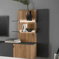 Hängepaneel mit zwei Glasböden & LED Licht - Cruzca