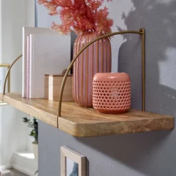 Hängeregal aus Mangoholz mit Metall - Leiria