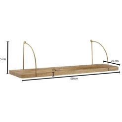 Hängeregal aus Mangoholz mit Metall - Leiria