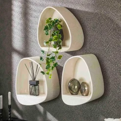 Hängeregal aus Marmorkomposit in Beige - Mayo