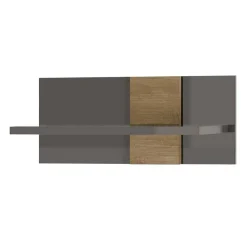 Hängeregal in Dunkelgrau Hochglanz & Eiche - Eracosta