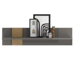 Hängeregal in Dunkelgrau Hochglanz & Eiche - Eracosta