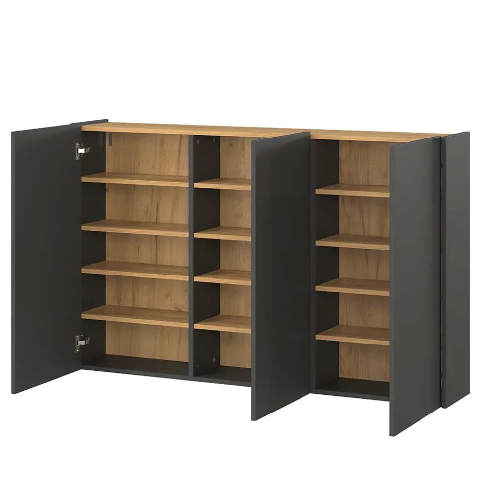 Hänge-Schuhschrank & Rundspiegel Set - Calisian (zweiteilig)