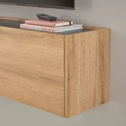 Hänge-TV-Board in Wildeiche Optik und Anthrazit - Colomania