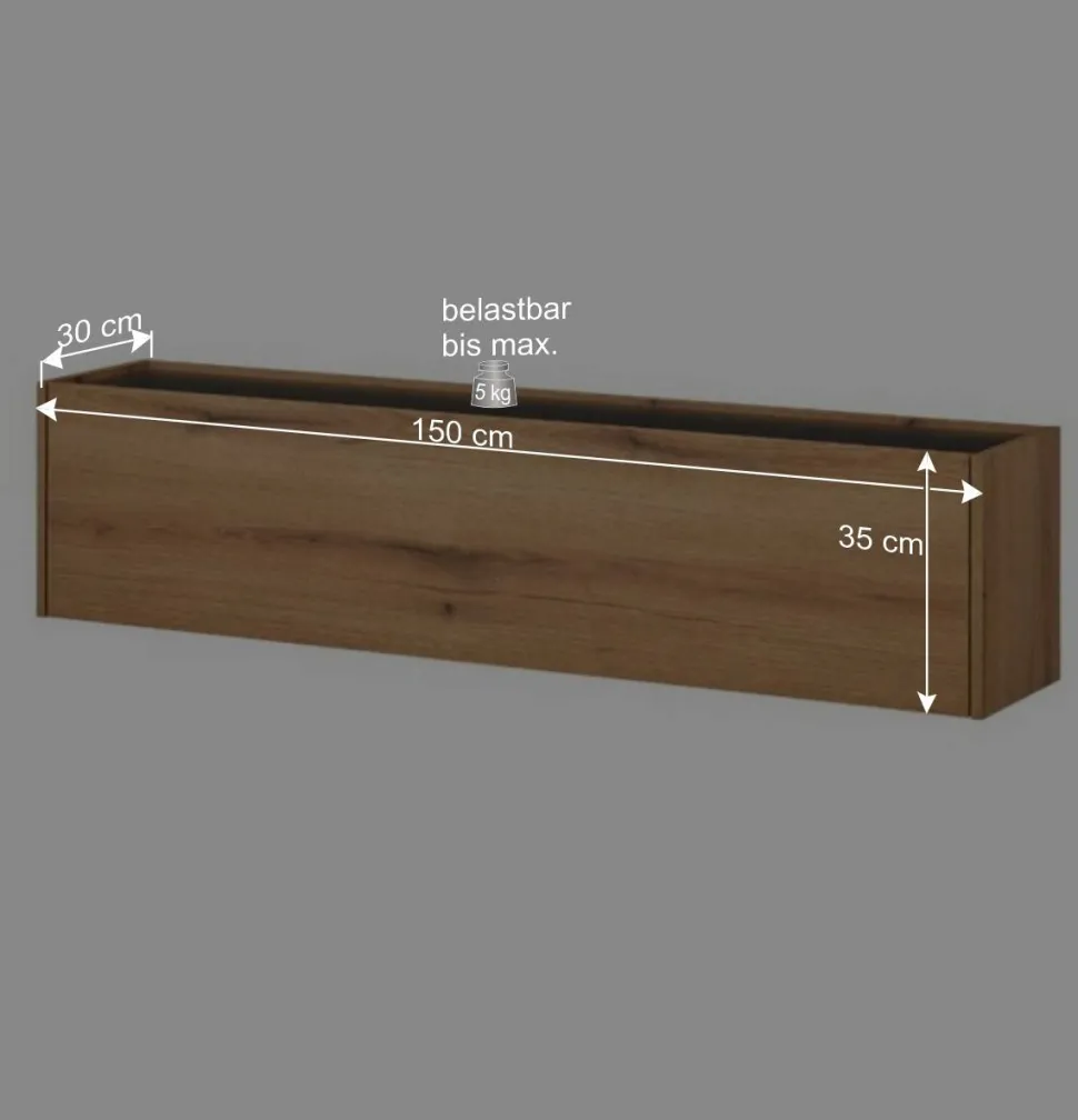 Hänge-TV-Board in Wildeiche Optik und Anthrazit - Colomania