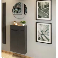 Hänge-Vertiko & Garderobe & Spiegel - Sidgarus (dreiteilig)