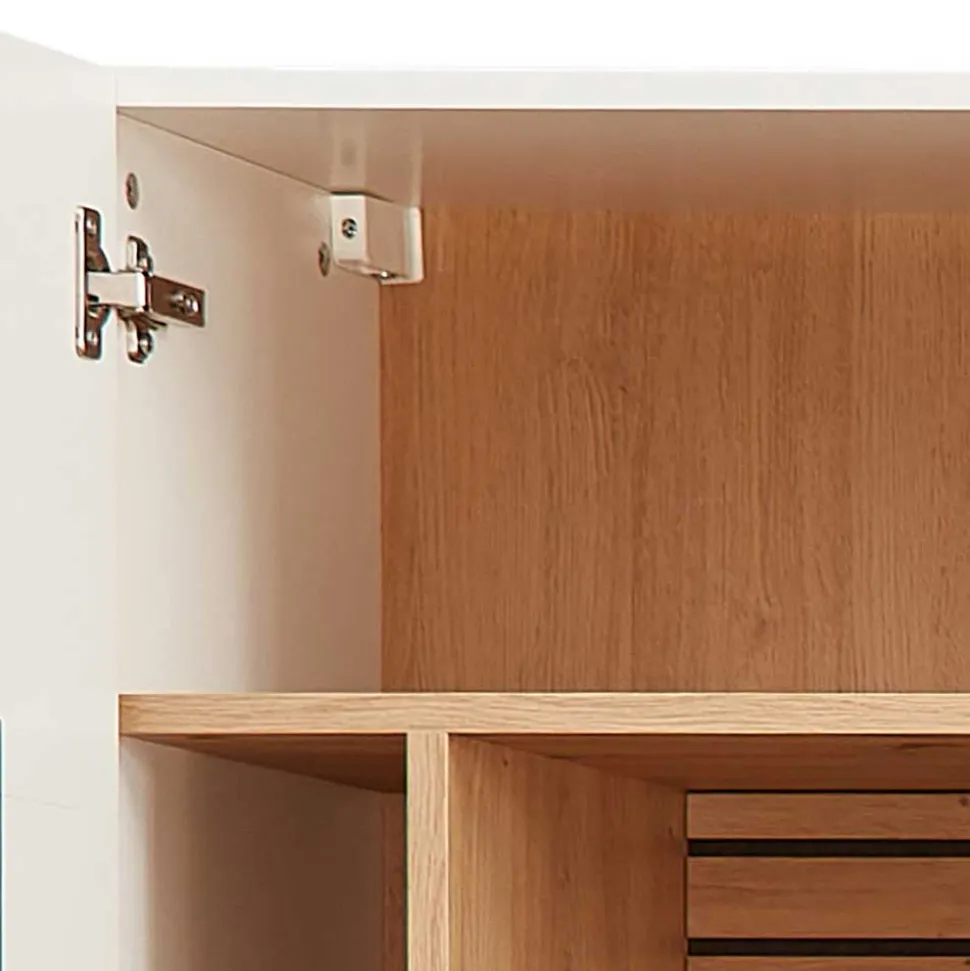 Hängevitrine in Weiß und Wildeiche NB - Niam