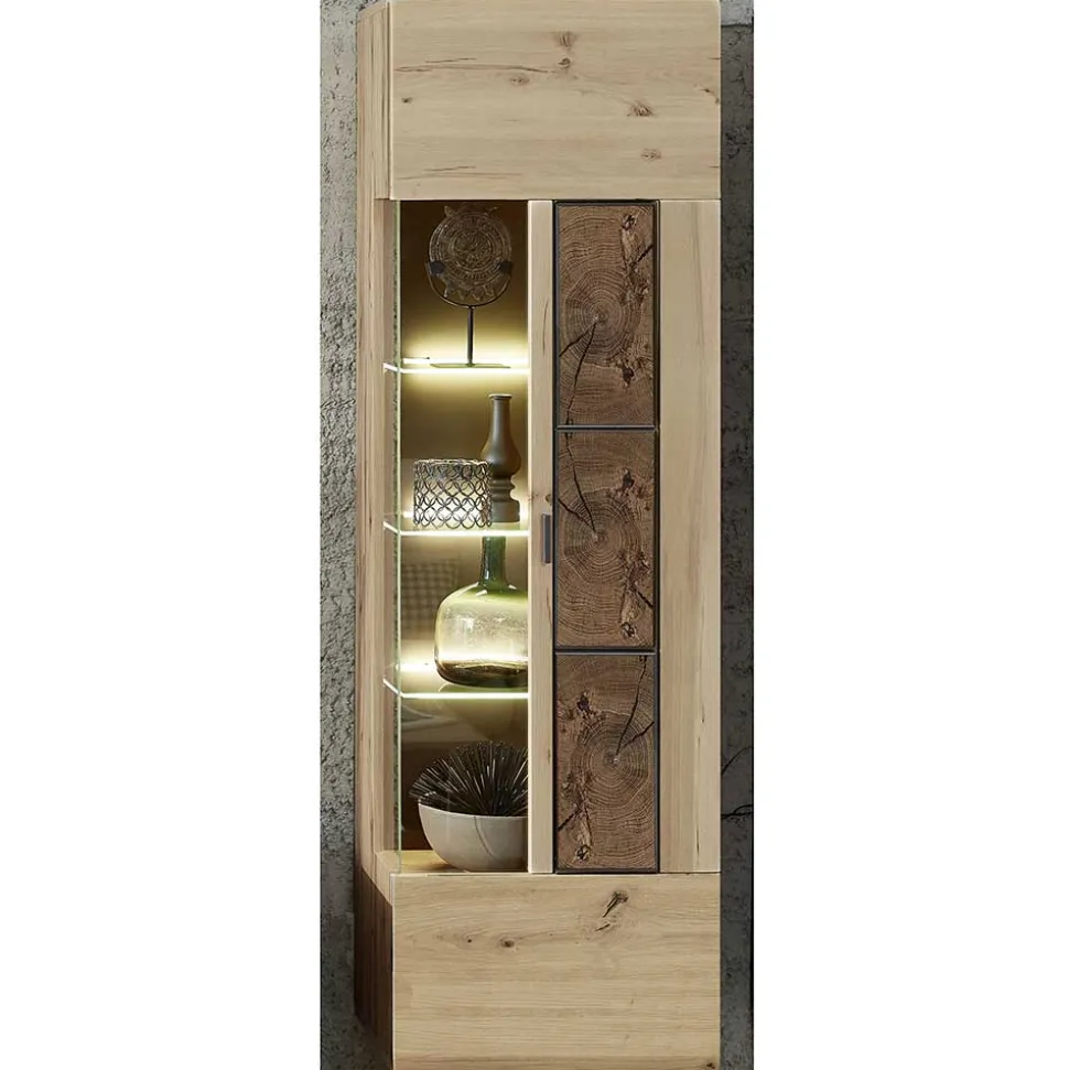 Hängevitrine in Wildeiche Holzoptik - Iniaco